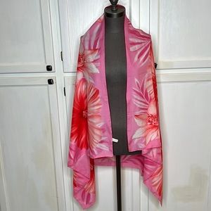 Sunny floral scarf Red & Hot Pink interchangeable swim cover up, dress, wrap etc